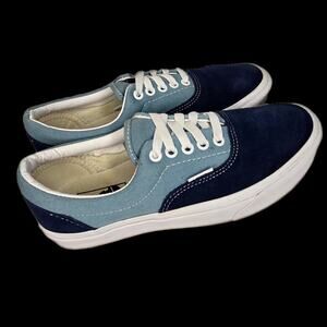 Vans Era Skater Shoes Two-Tone Blue Suede & Canvas Sneakers Women's Size 8